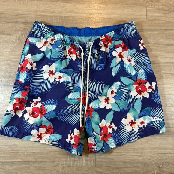 Tommy Bahama Bundle Swim Trunks All Over Print Size Large‎ Blue/White Lined - Picture 8 of 11